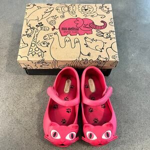 Mini Melissa Animal Collection fuchia magenta pink cat shoes toddler girl 7 box